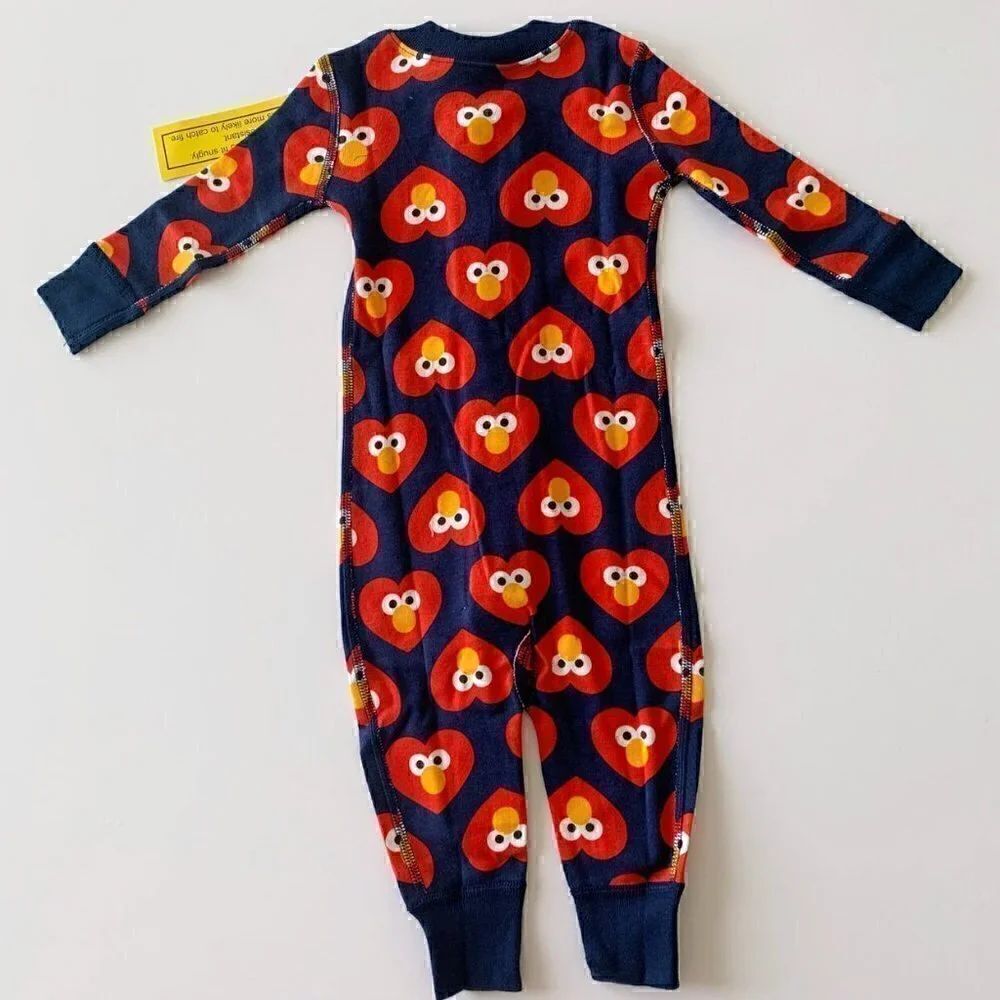 NWT Hanna Andersson Baby Sesame Street Elmo Hearts Sleeper 6-12 Months